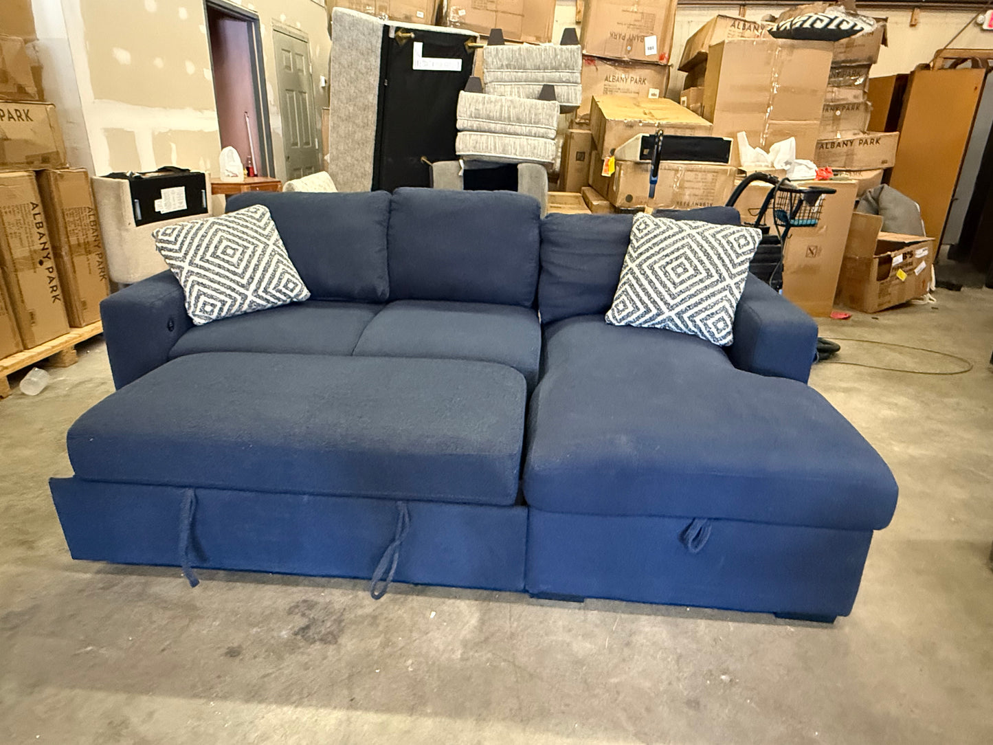 *Free Delivery* Retailer Return, Like-New Liquidation Sectional, USB, Bed Conversion and Storage