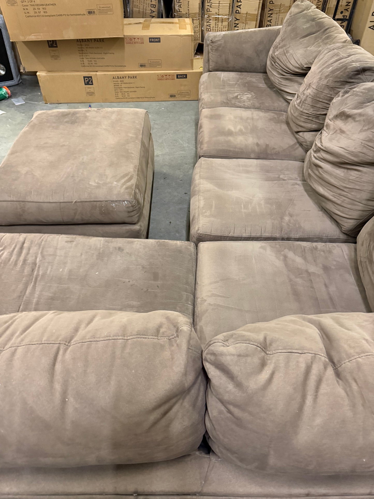 *Free Delivery* Sectional Couch with Matching Ottoman 2 Pieces
