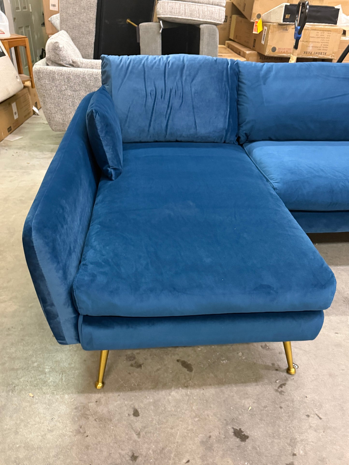*Free Delivery* Brand New Albany Park "Park" Sectional Blue Left Arm Facing