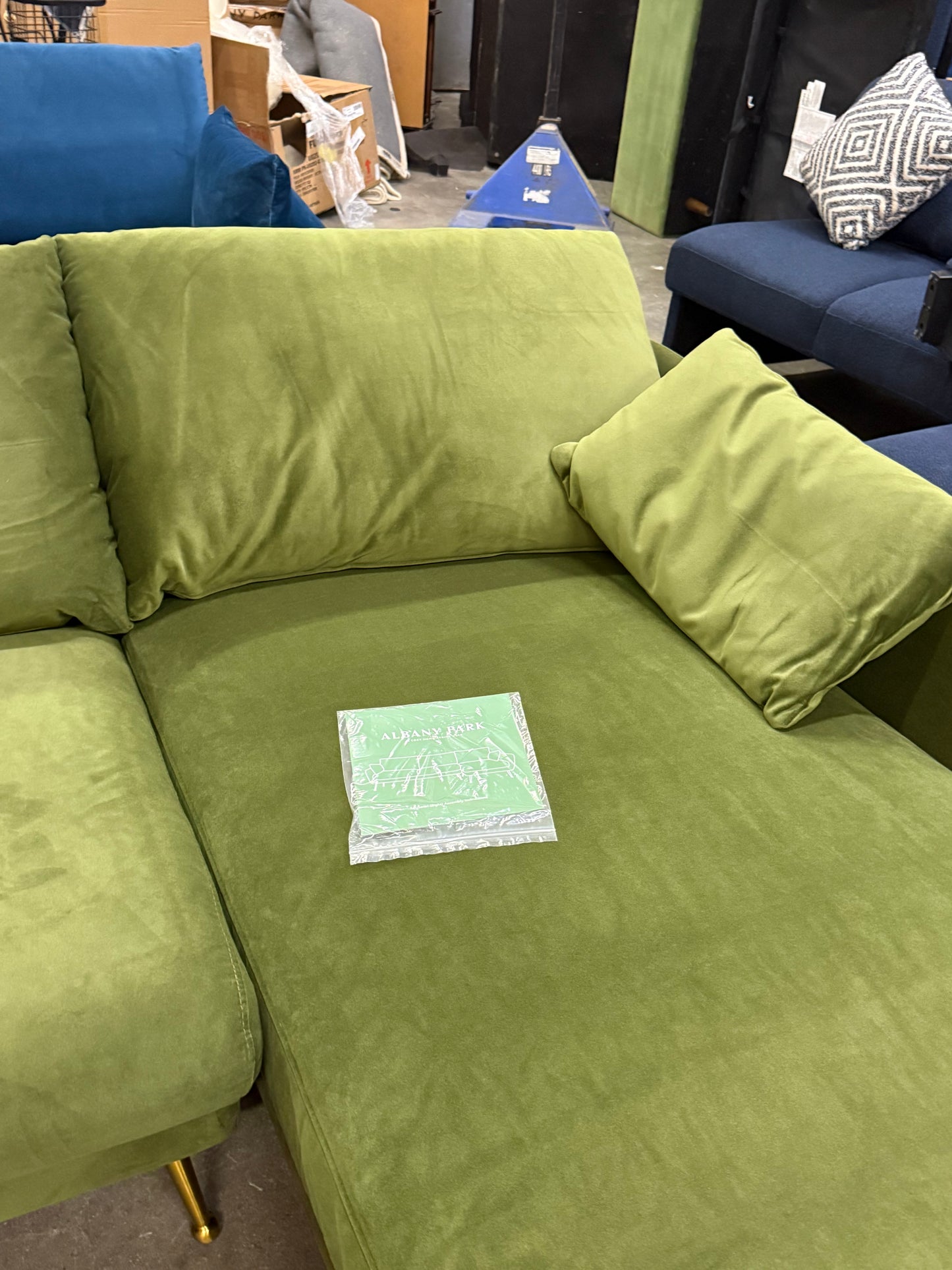 *Free Delivery* Brand New in the Box Albany Park "Park" Sectional Olive Green