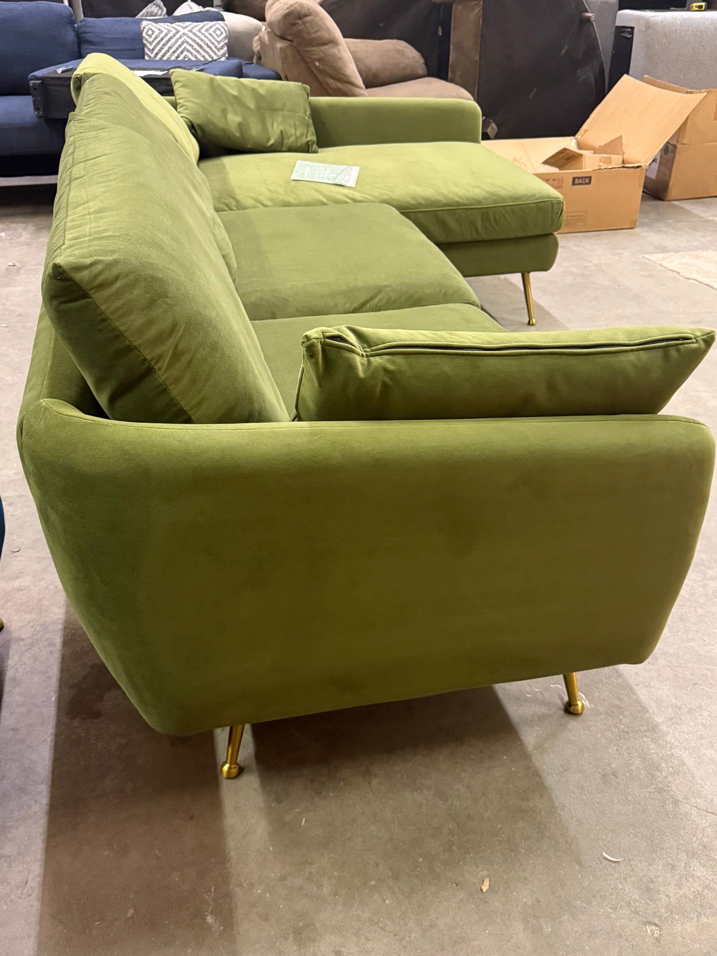*Free Delivery* Brand New in the Box Albany Park "Park" Sectional Olive Green