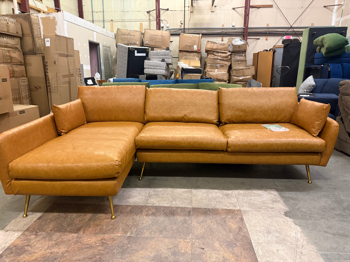 *Free Delivery* Brand New Albany Park "Park" Sectional VEGAN LEATHER