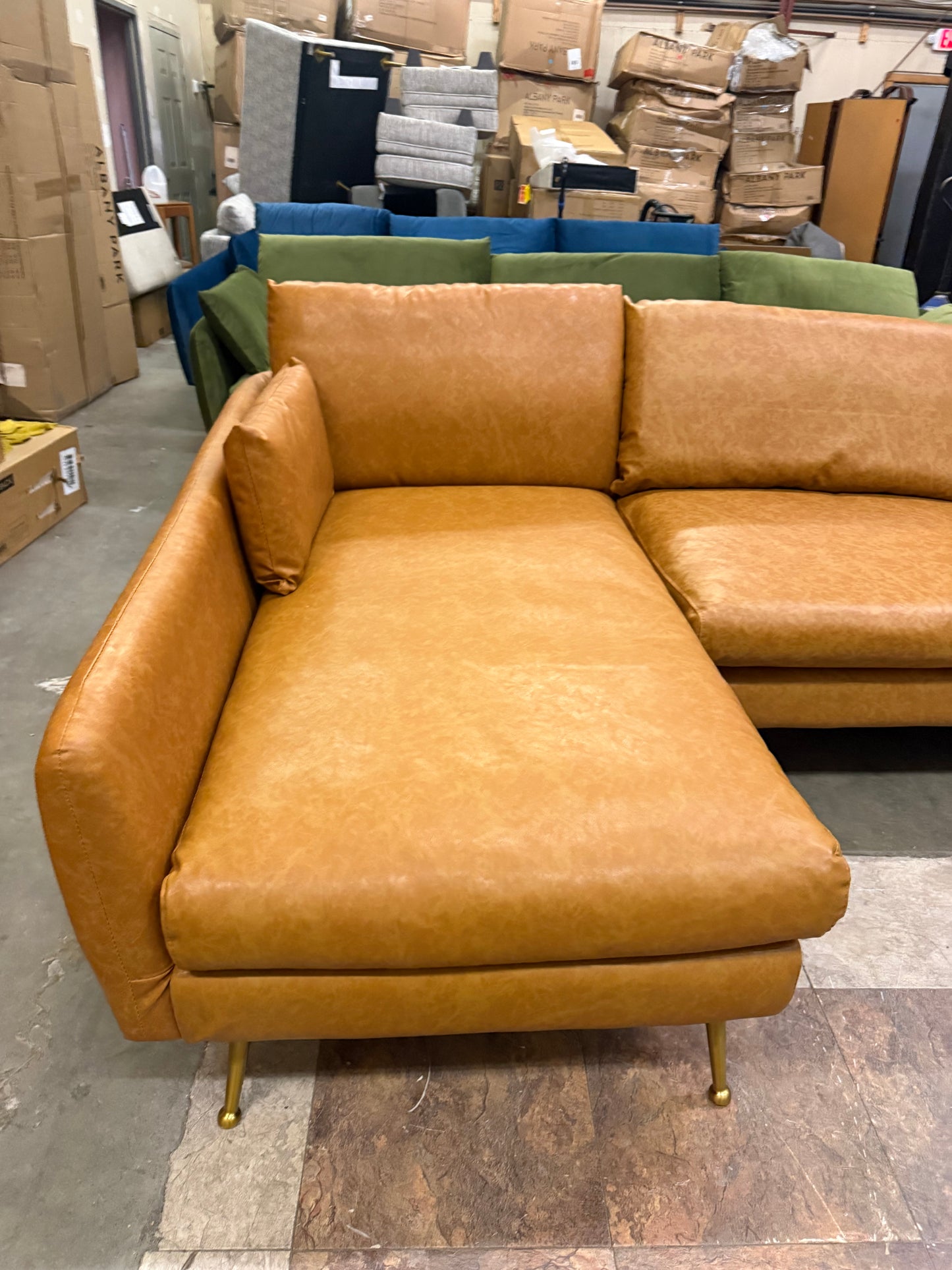 *Free Delivery* Brand New Albany Park "Park" Sectional VEGAN LEATHER