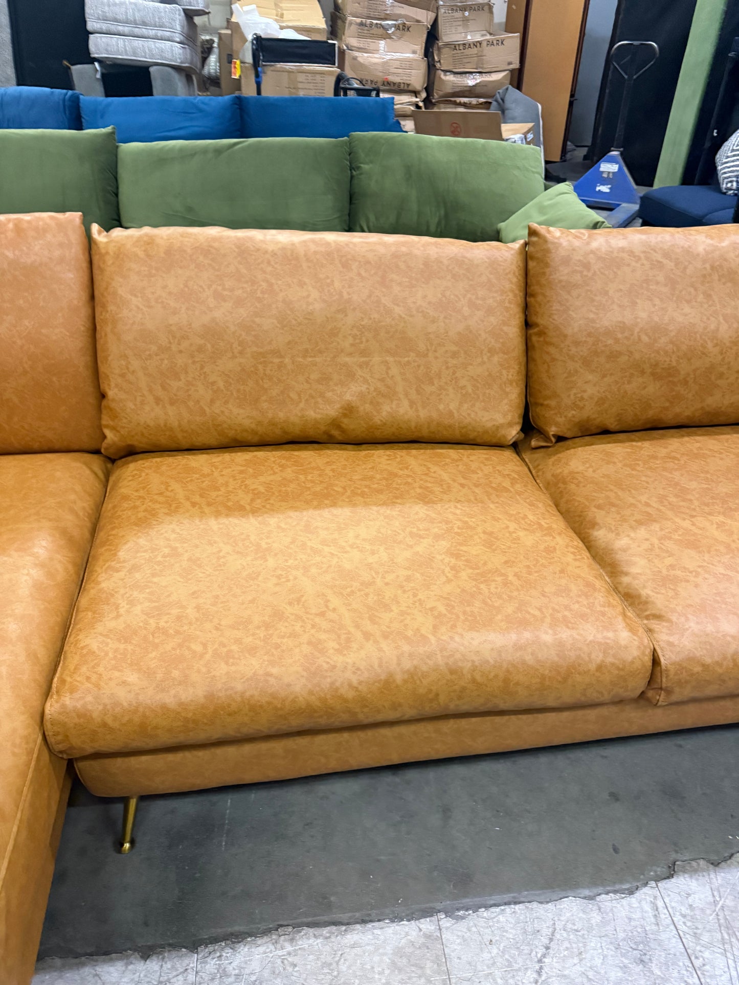 *Free Delivery* Brand New Albany Park "Park" Sectional VEGAN LEATHER