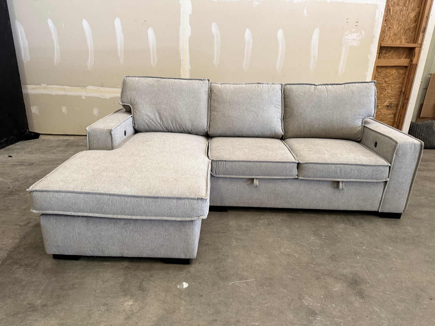 *Free Delivery* Retailer Return, Like-New Liquidation - Cordurroy Chaise Chair w USB RECLINES