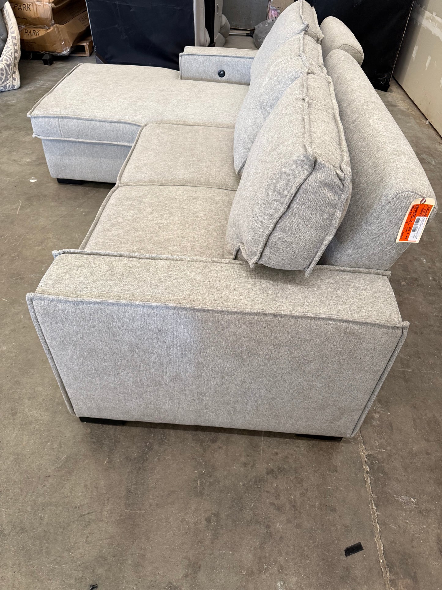 *Free Delivery* Retailer Return, Like-New Liquidation - Cordurroy Chaise Chair w USB RECLINES