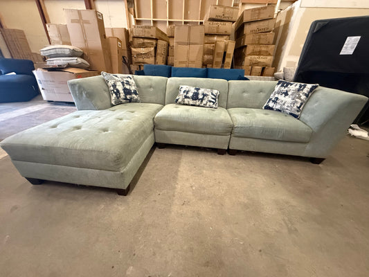 *Free Delivery* Great Condition Light Blue Sectional Couch - 3 Pieces