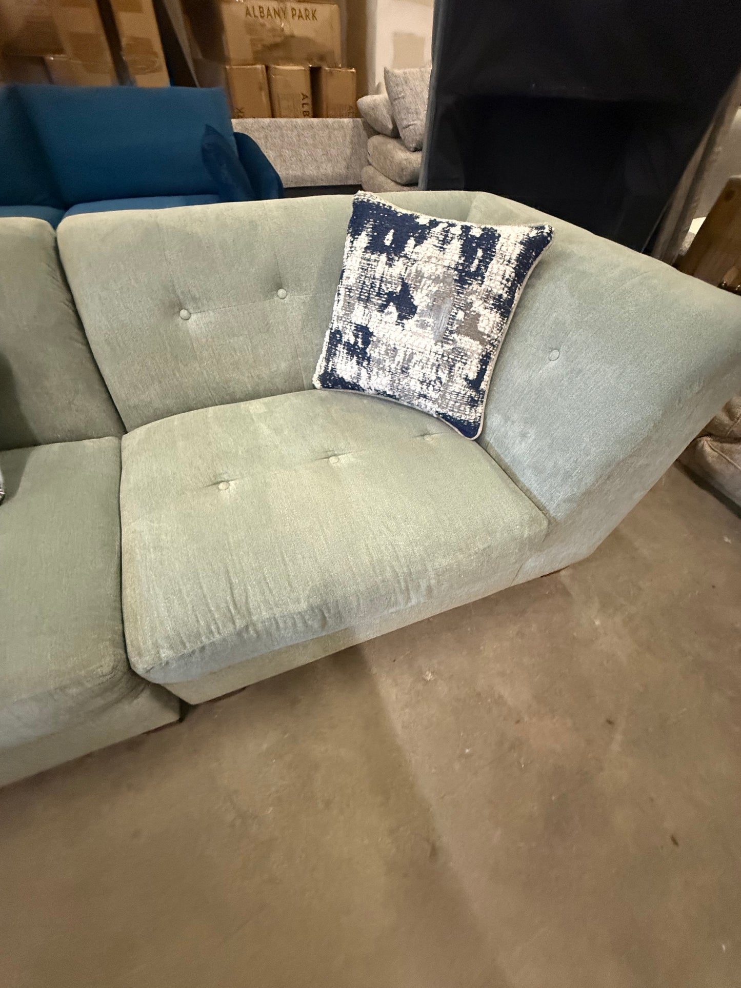 *Free Delivery* Great Condition Light Blue Sectional Couch - 3 Pieces