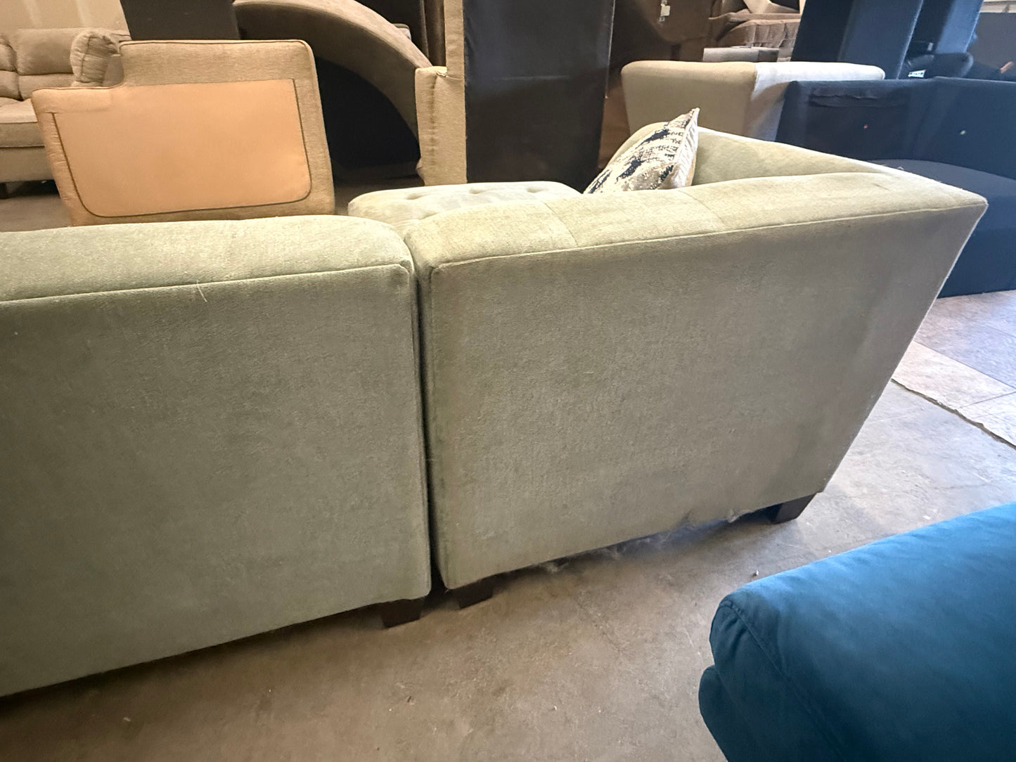 *Free Delivery* Great Condition Light Blue Sectional Couch - 3 Pieces