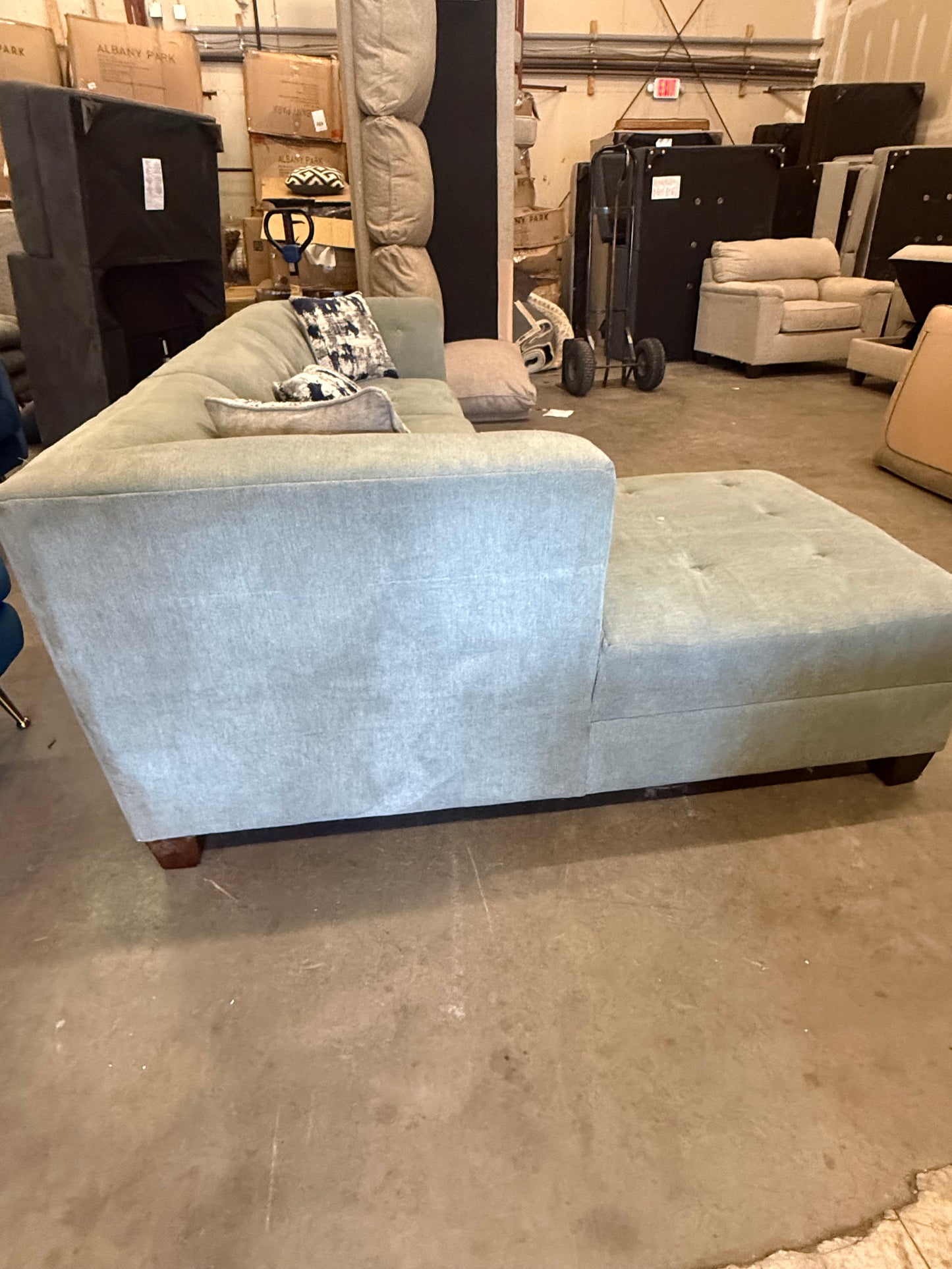 *Free Delivery* Great Condition Light Blue Sectional Couch - 3 Pieces