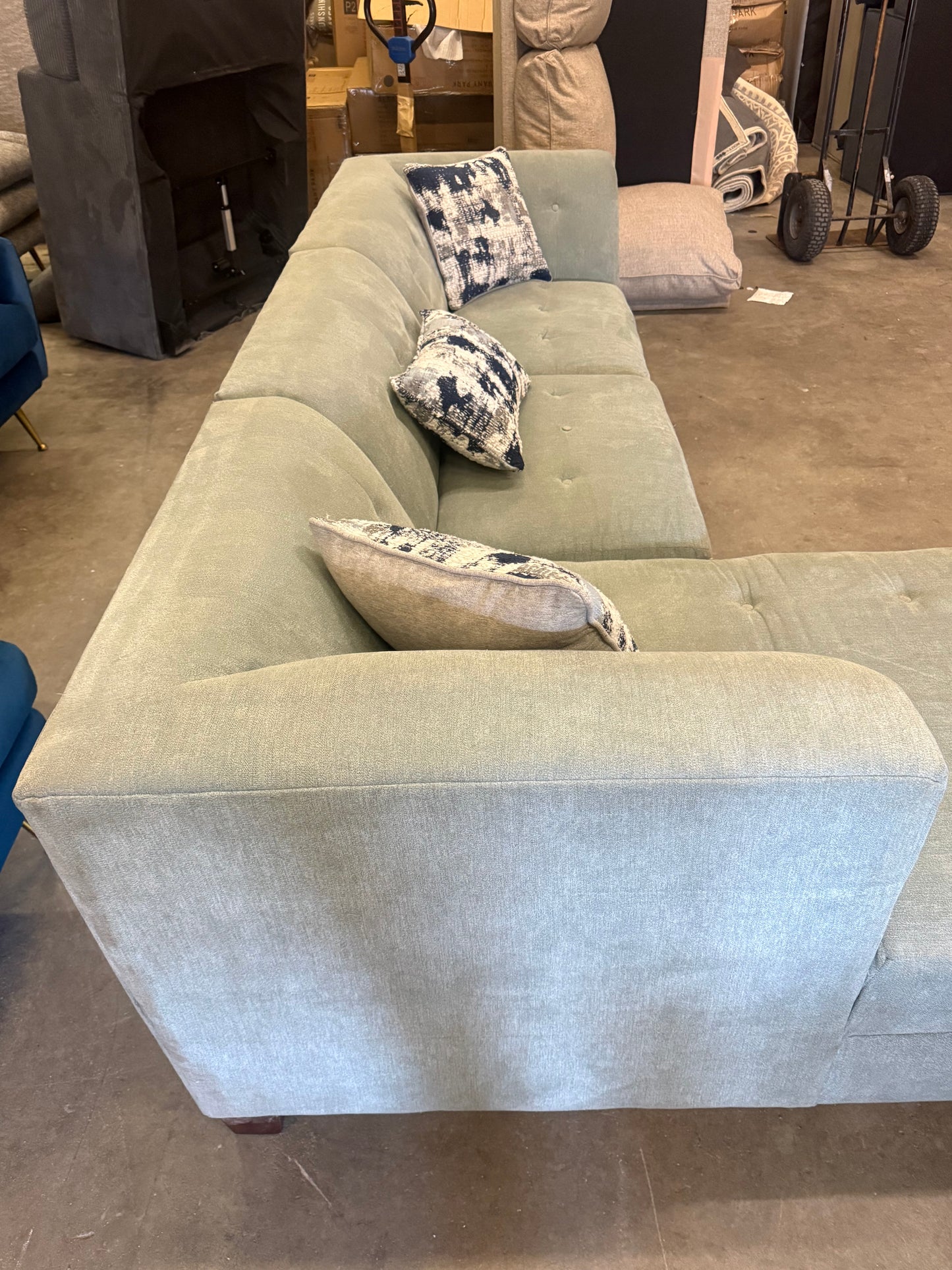 *Free Delivery* Great Condition Light Blue Sectional Couch - 3 Pieces